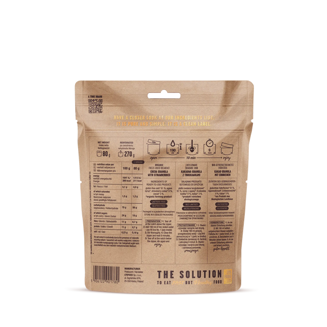 Cocoa Granola with strawberries