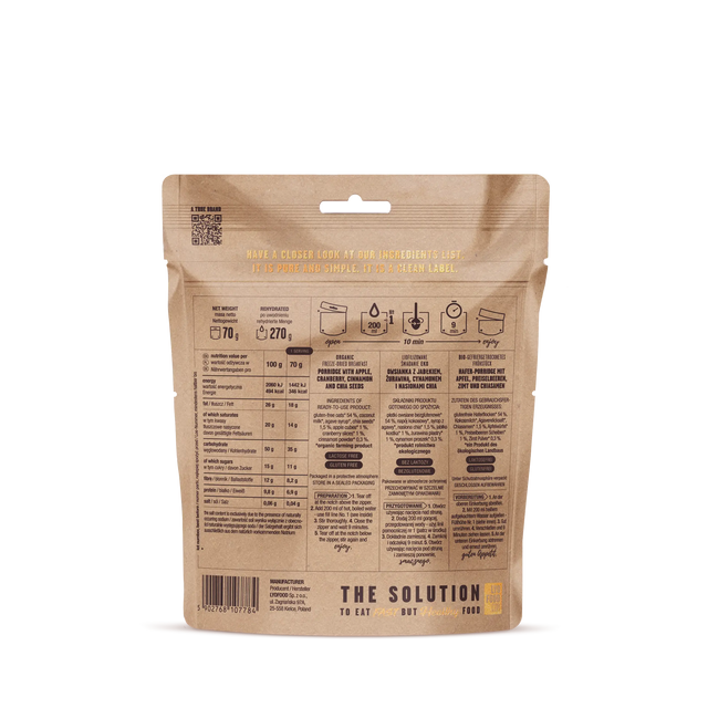 Apple, cranberry & cinnamon porridge