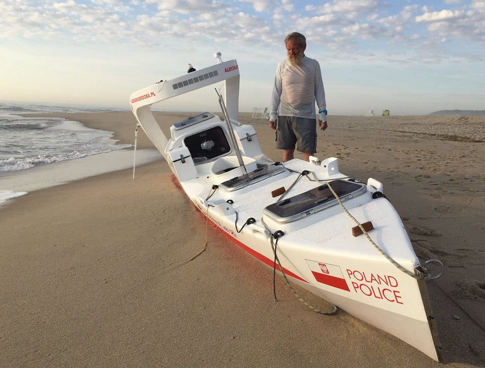 End of Aleksander Doba's third transatlantic kayak expedition
